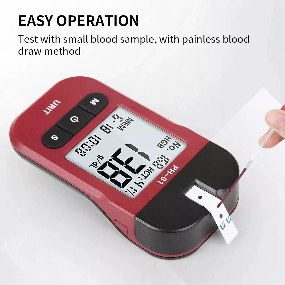 Portable Medical Hemoglobin Analyzer With 50 Testing Strips Kit