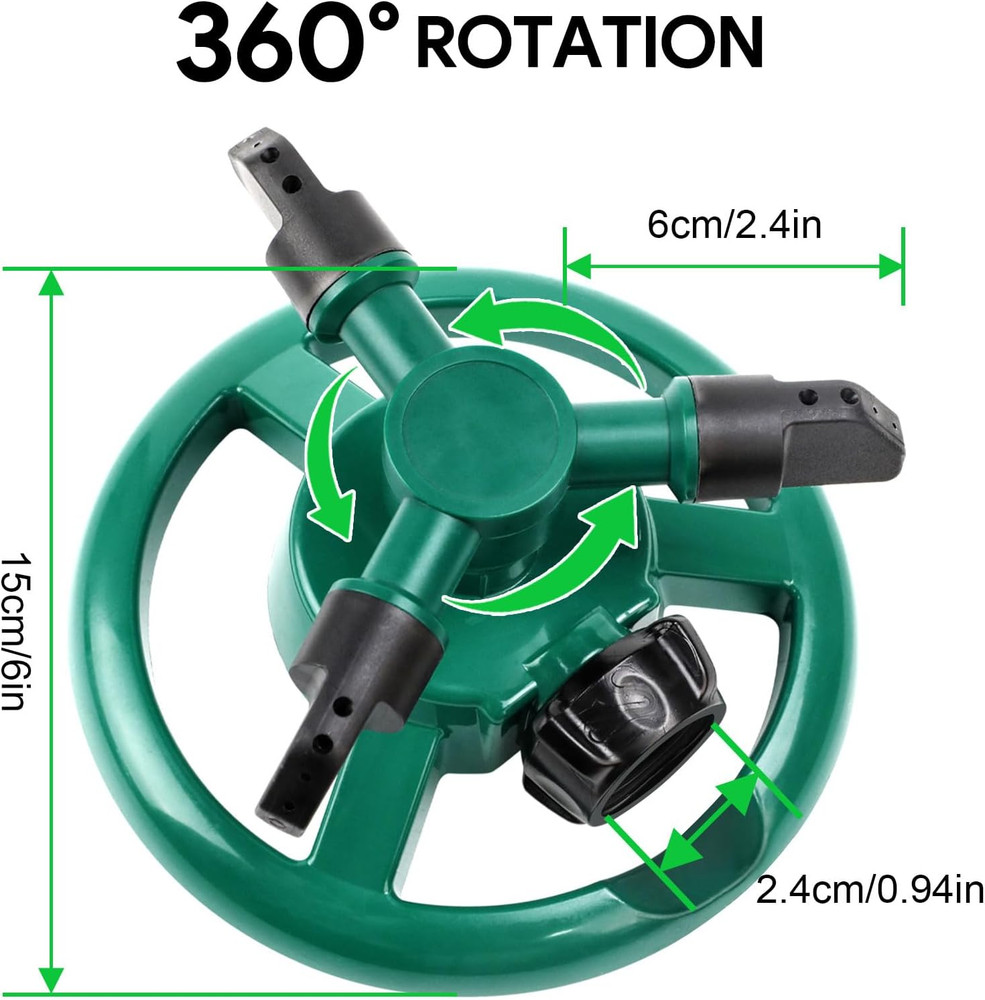 Rotating Lawn Sprinkler for Large Area Coverage