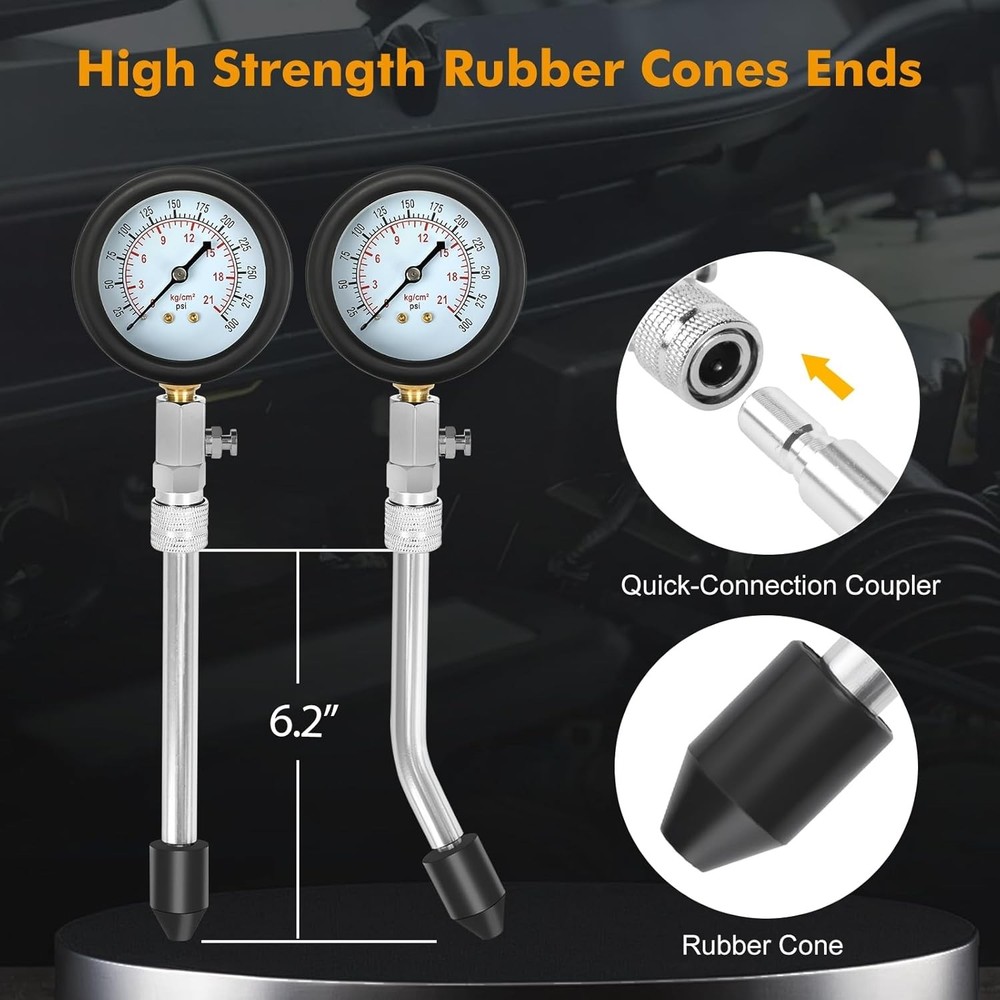 Compression Tester Kit, Small Engine Cylinder Test Pressure Gauge Tool