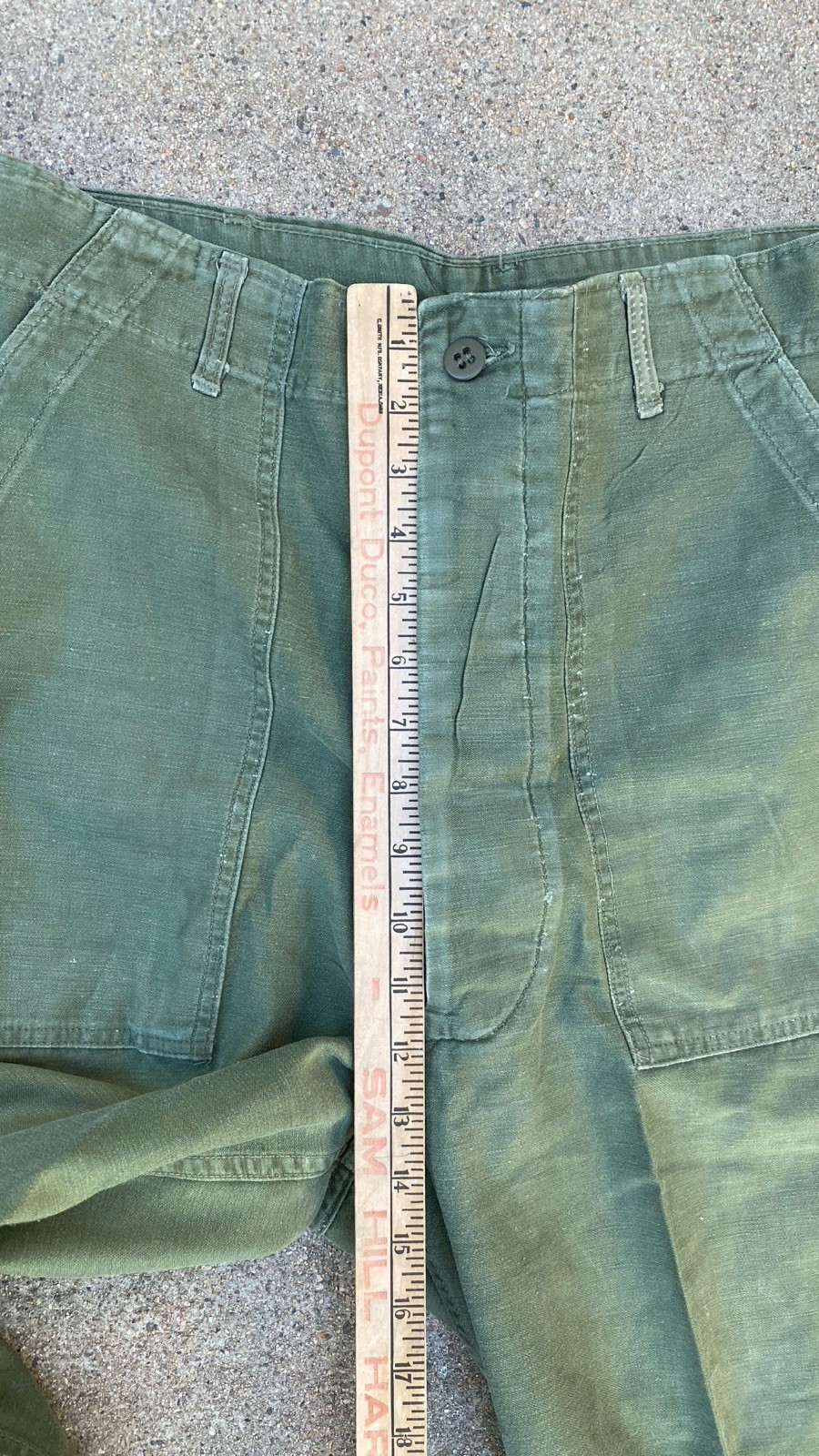 Vintage OG-107 Pants Fatigues 50s 60s Button Fly 32x31 Chopped Military Army