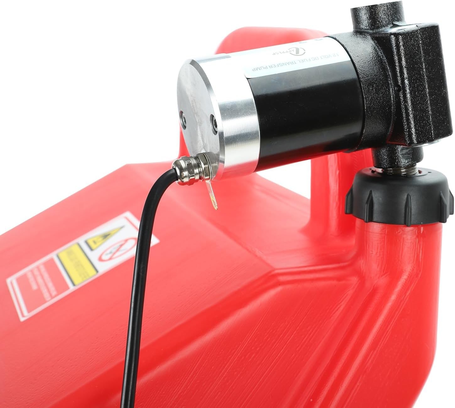Portable 16 Gallon 60L Fuel Caddy Tank with 12V DC Electric Transfer Pump Red