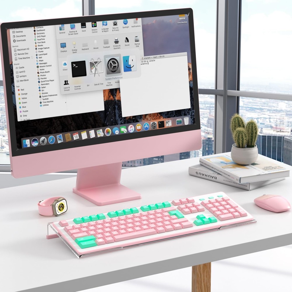 BEEGO Ergonomic Computer Keyboard Stand - 1PCS, Clear W/ Lightpink Strip