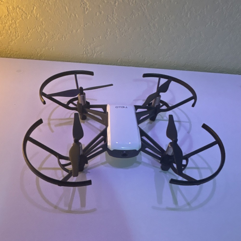 Tello Quadcopter Drone With Camera White With Propeller Guards