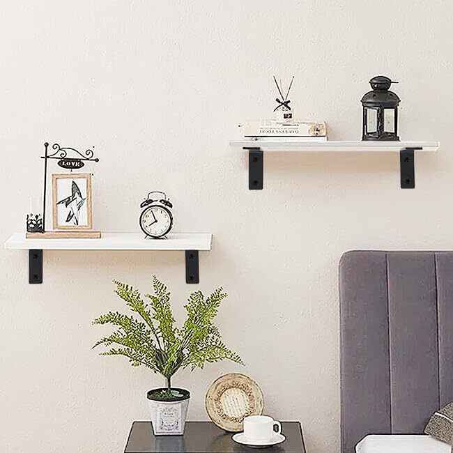 Heavy Duty Shelf Brackets 10 Inch 6 Pack Rustic L Floating Shelf Brackets Wal...