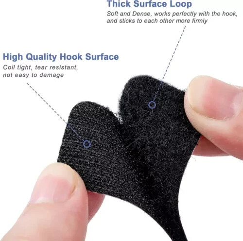 20 Sets Heavy Duty Hook & Loop Adhesive Strips: Sticky Back Fastener 2x4”