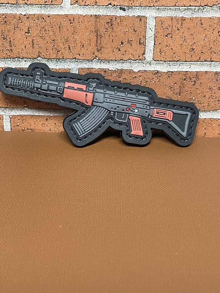 AK47 PVC Gun Patch - Tactical Assault Rifle Morale Patch - Hook and Loop