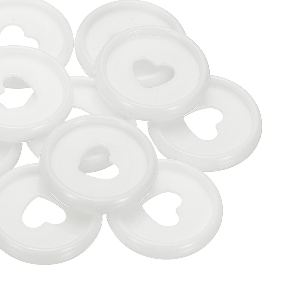 24mm Plastic Book Binding Discs, 11 Pack Expansion Discs Heart, White