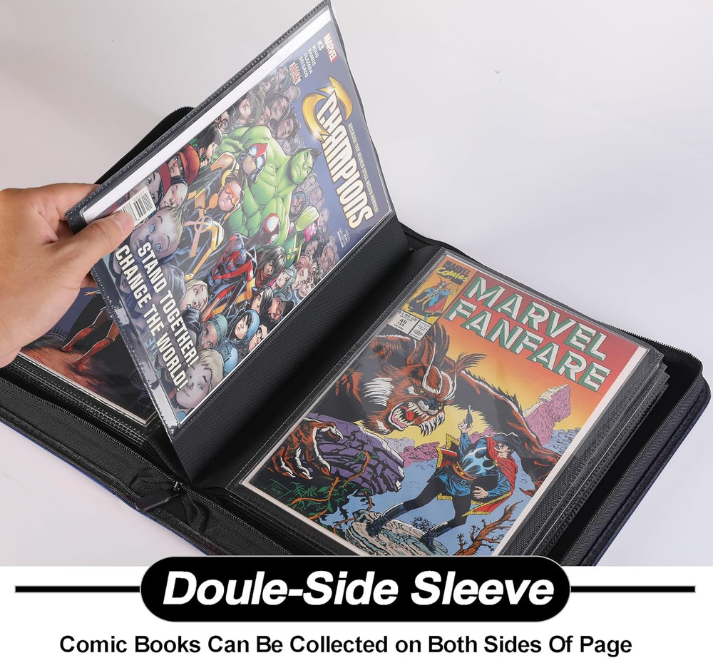 Comic Binder，Comic Book Album with Sleeves Fits Regular Comics and Comic Bagg...