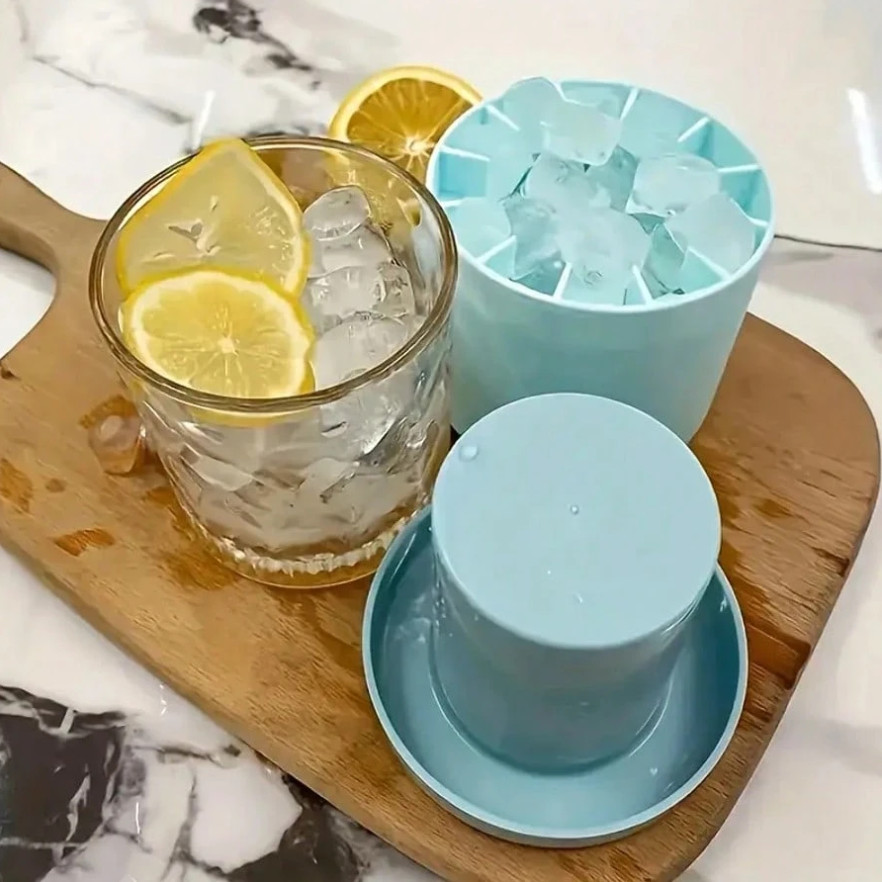 1 pc Quick-Freezing Silicone Ice Mold, Easy Release, Makes 60 Ice Cubes, Blue