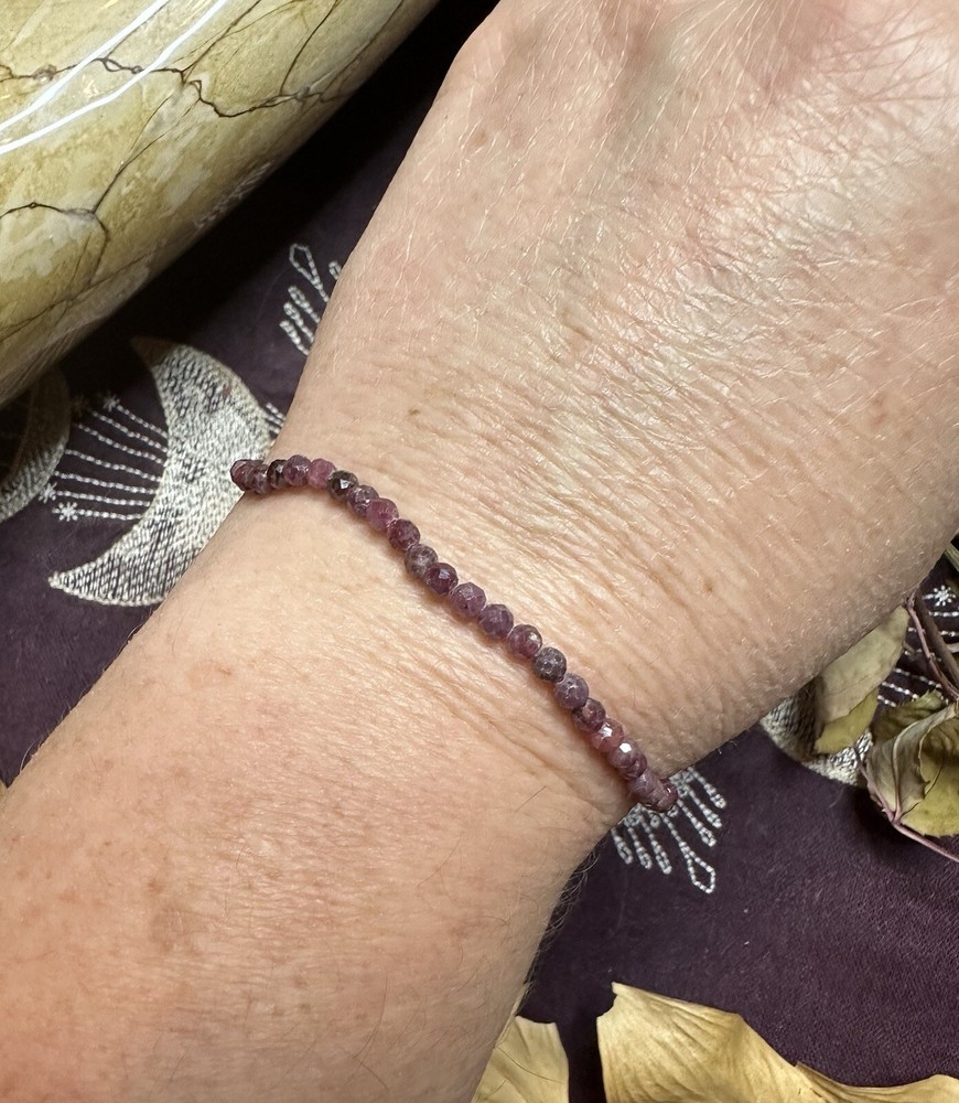 Faceted Ruby Bracelet, Small Bead Size, All Natural, Metaphysical