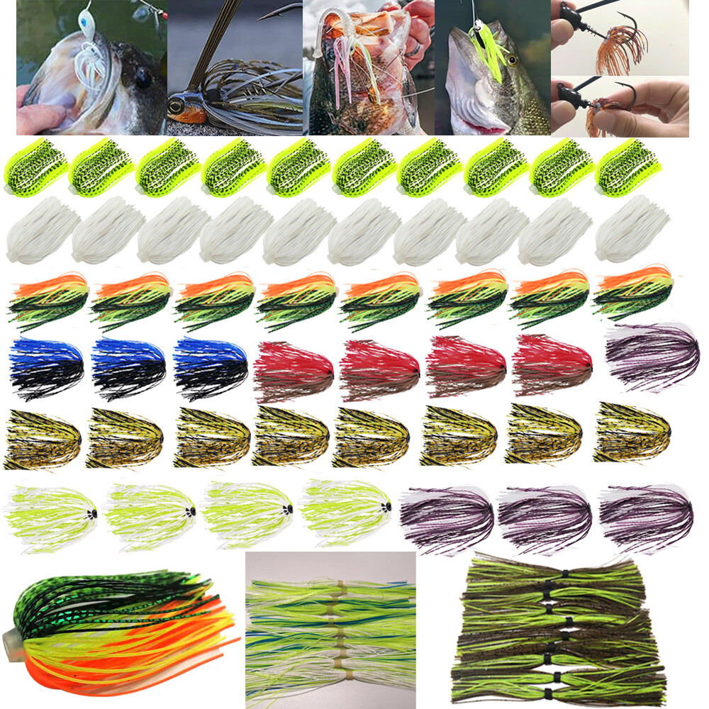 Lot Silicone Skirts Fishing Lure Skirt Replacement For Spinner Jig lures 20/24PC