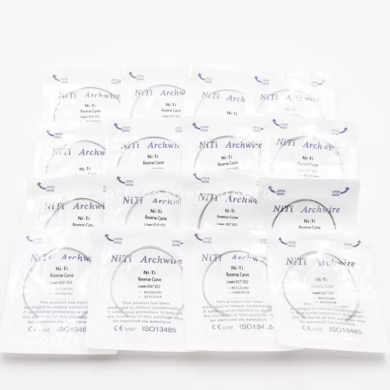 Dental Orthodontic Rectangular Niti Alloy Reverse Curve Arch Wire 2 Pcs/Pack