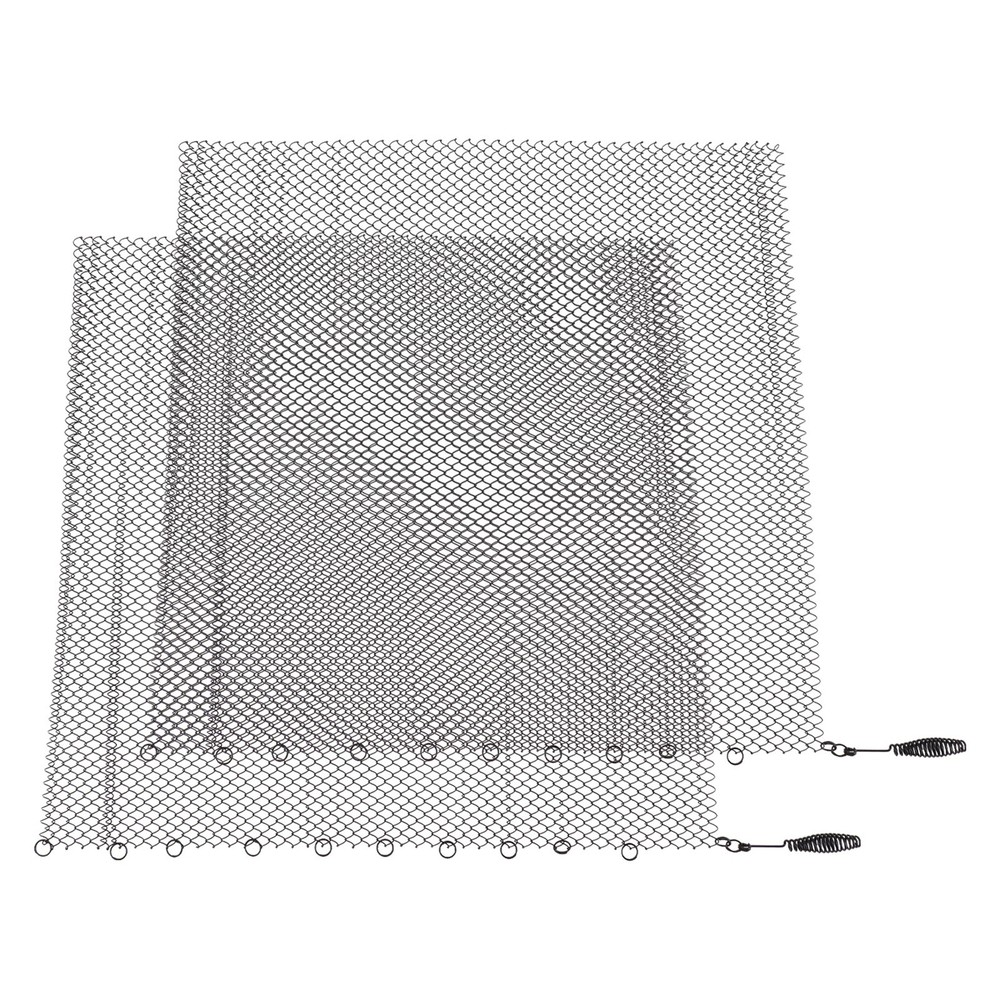 2 Panel Fireplace Mesh Screen Curtain Durable Safety Hanging Replacement Screens