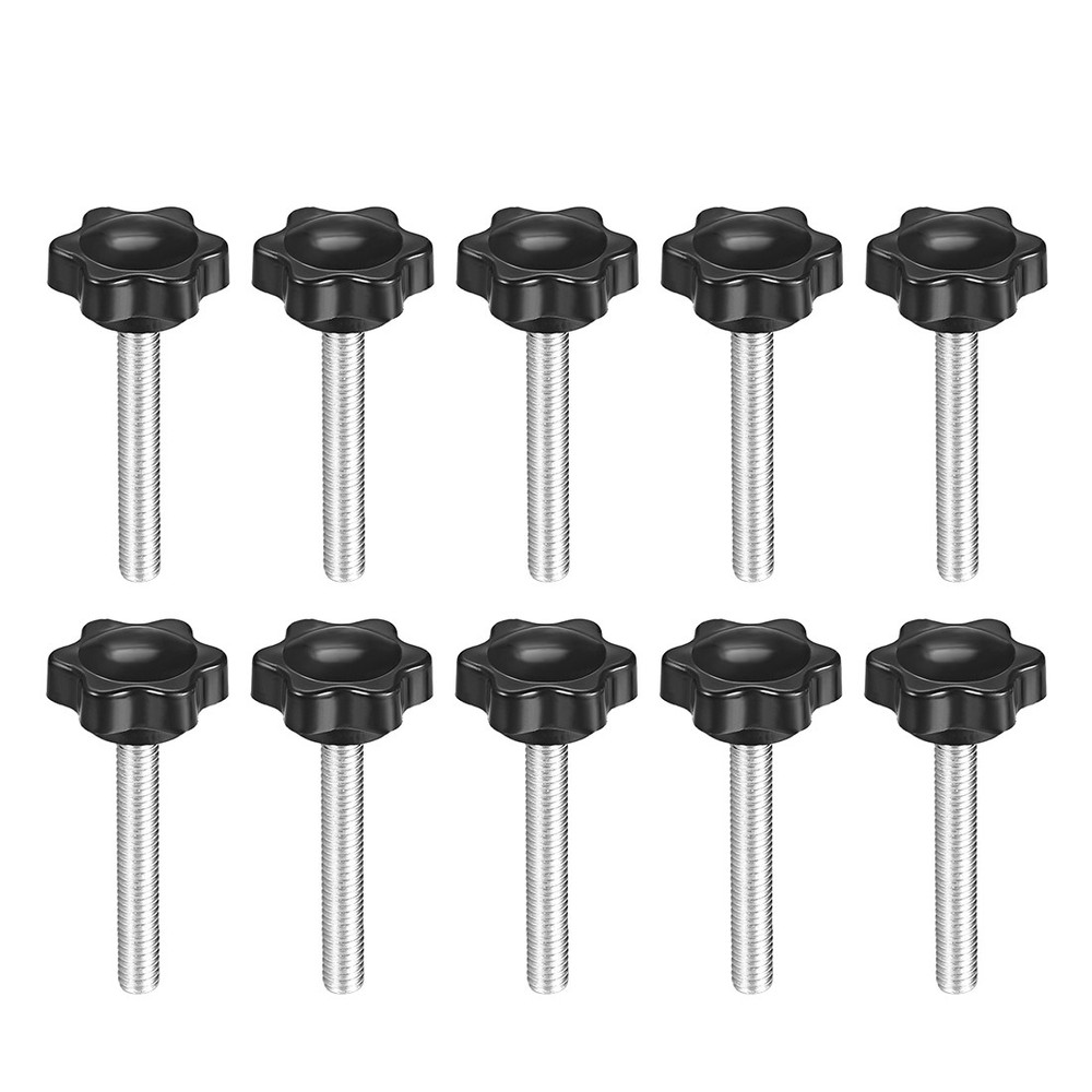 locking plum knob hexagonal shape star knob M6×50mm thread 10pcs