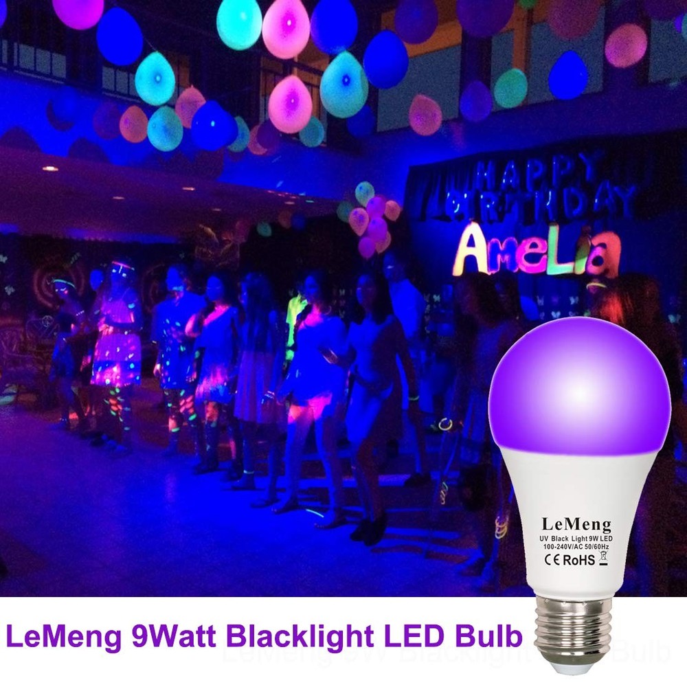 LED Black Lights Bulb 9W Blacklight A19(75Watt Equivalent), E26 Medium Base
