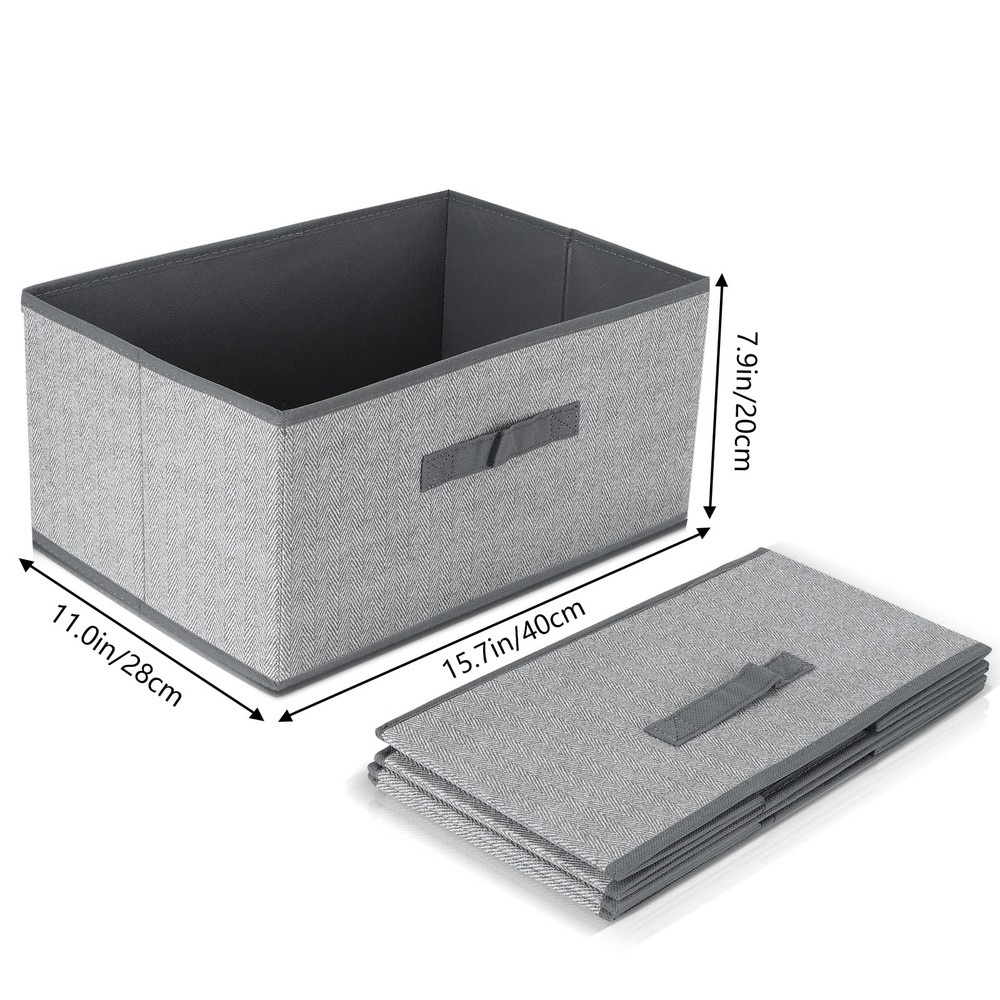Fabric Bins [3-Pack], Foldable Cube Baskets Storage Boxes for Shelves, Closet...