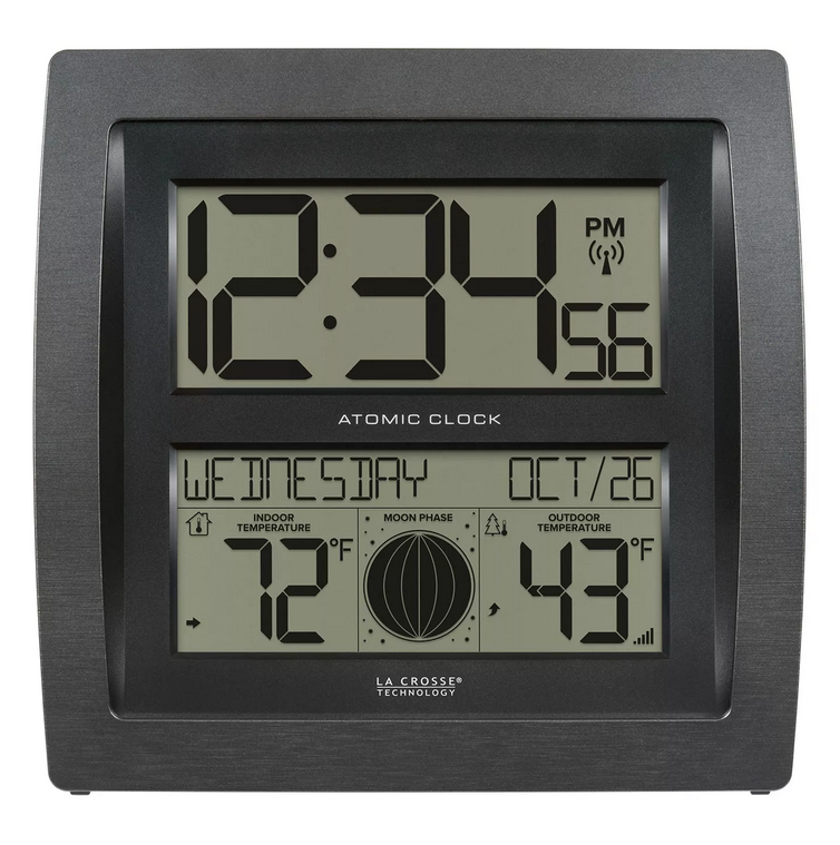 La Crosse Technology Curved Digital Atomic Wall Clock