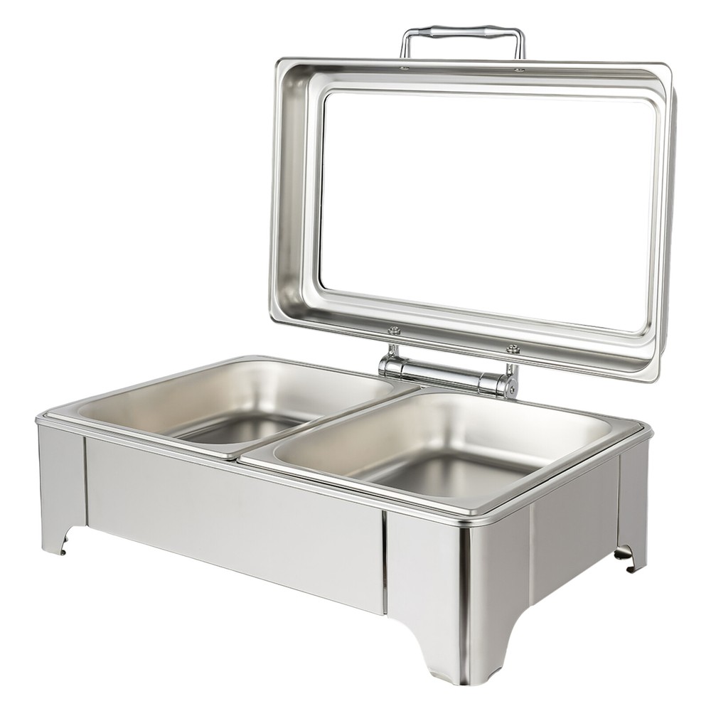 9L Electric Heating Chafing Dish Server Buffet Stove Square Double Compartment