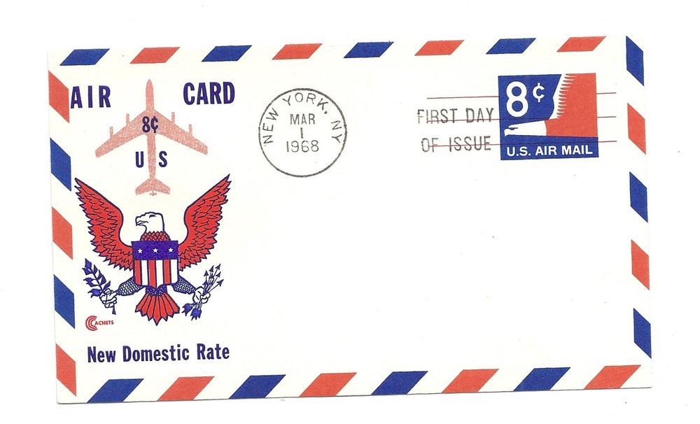 UXC9 8c Eagle Cover Craft Cachets, CCC, FDC