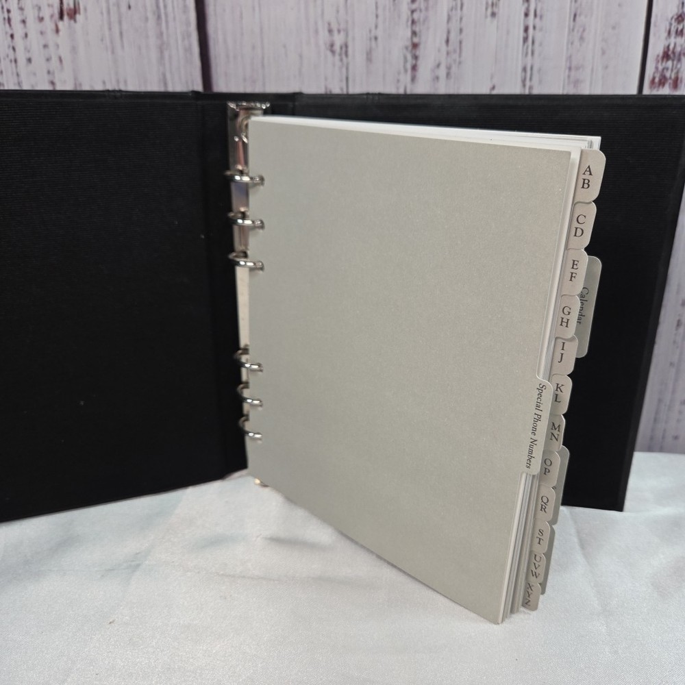Hallmark Black Leather 6-Ring Address Book
