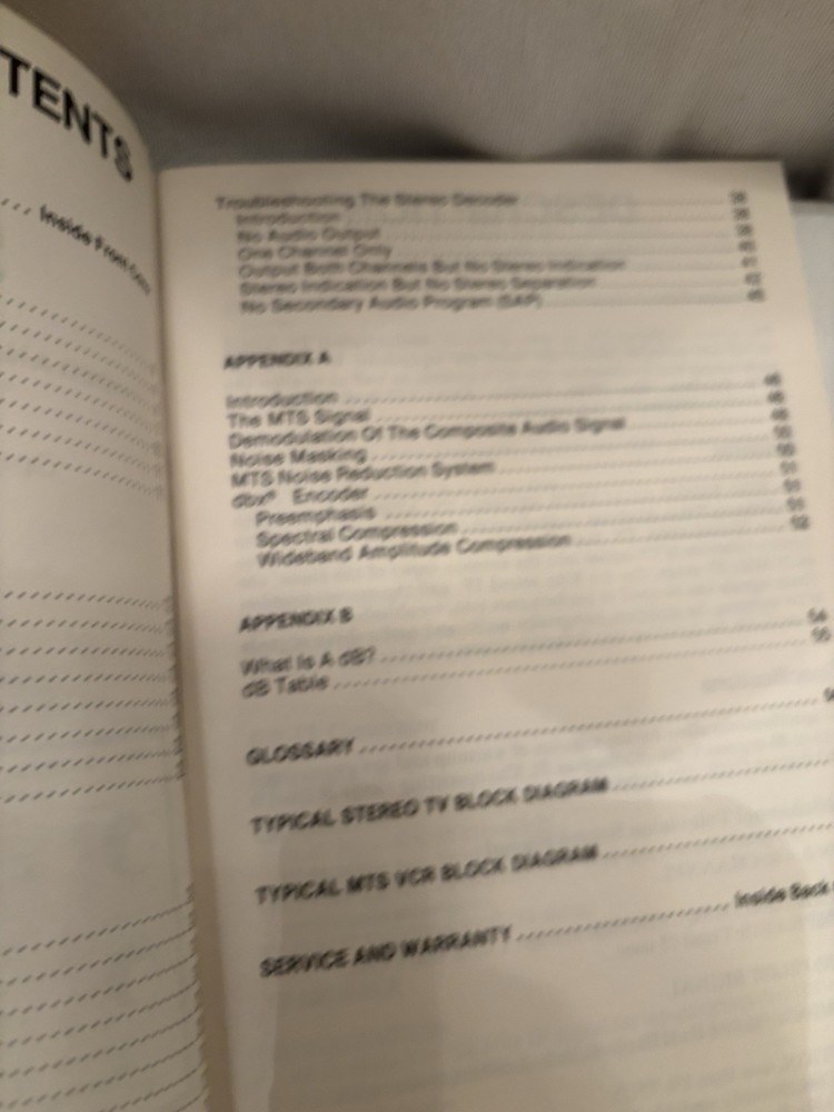 Sencore ST65 Video analyzer stereo TV adder - OPERATION & APPLICATION MANUAL