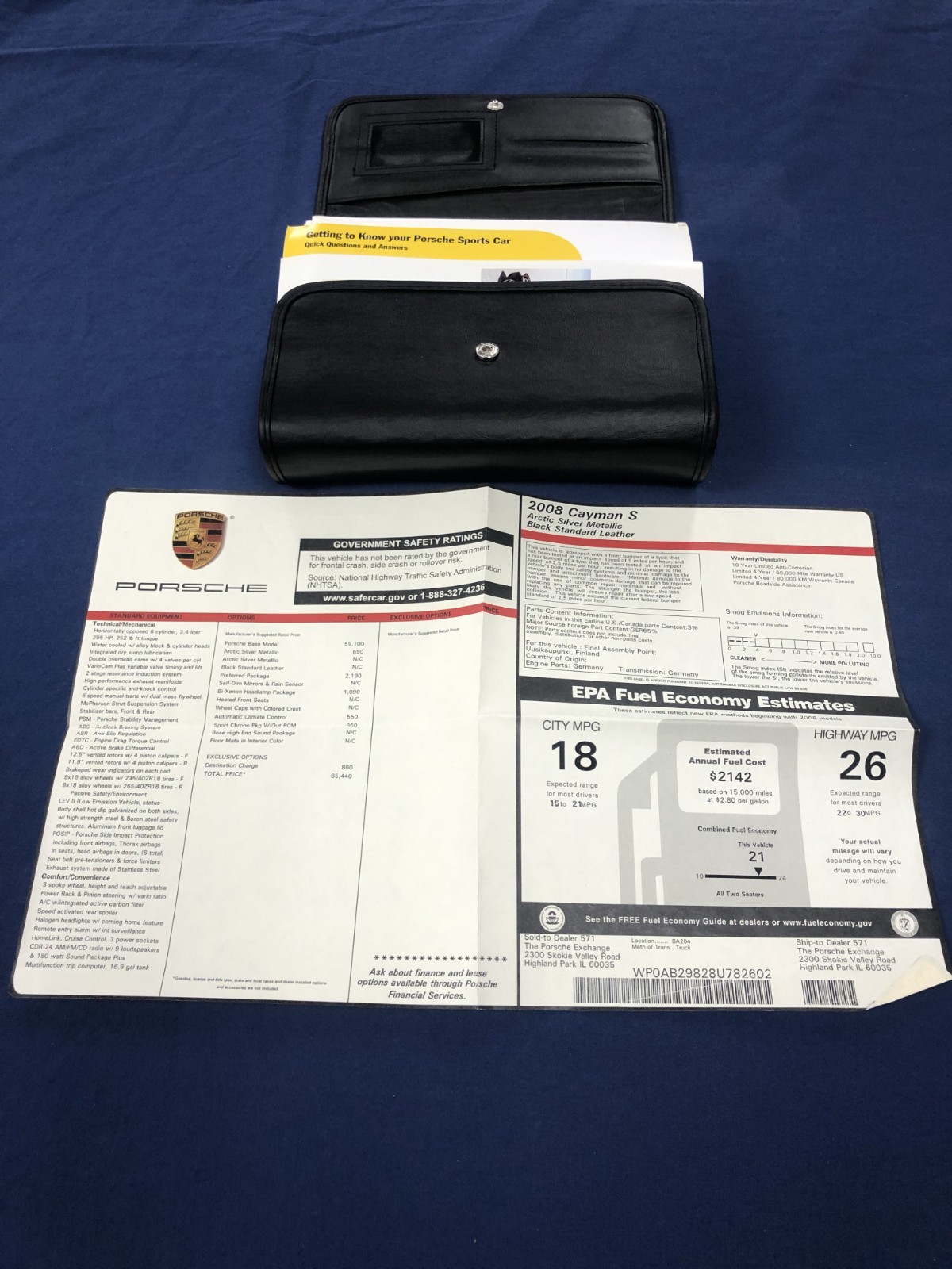 2008 Porsche Cayman S Owners Manual OEM 987 Set Owner Books **FREE SHIPPING*