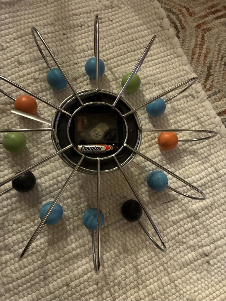 Atomic Wall Clock Multicolored Nelson style Ball Clock