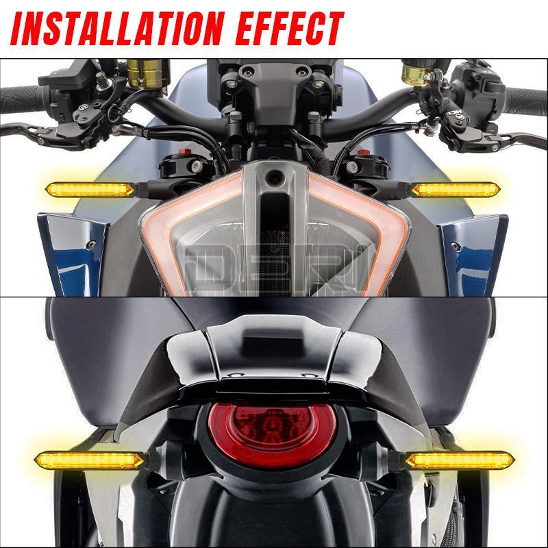 2X LED Motorcycle Turn Signal Indicator Light Flowing Sequential Amber Universal