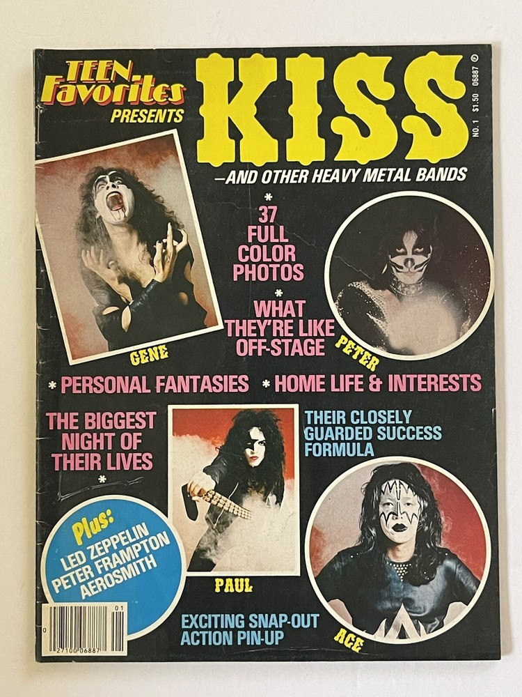 KISS - TEEN FAVORITES PRESENTS KISS MAGAZINE 1978 # 1   Tour Book