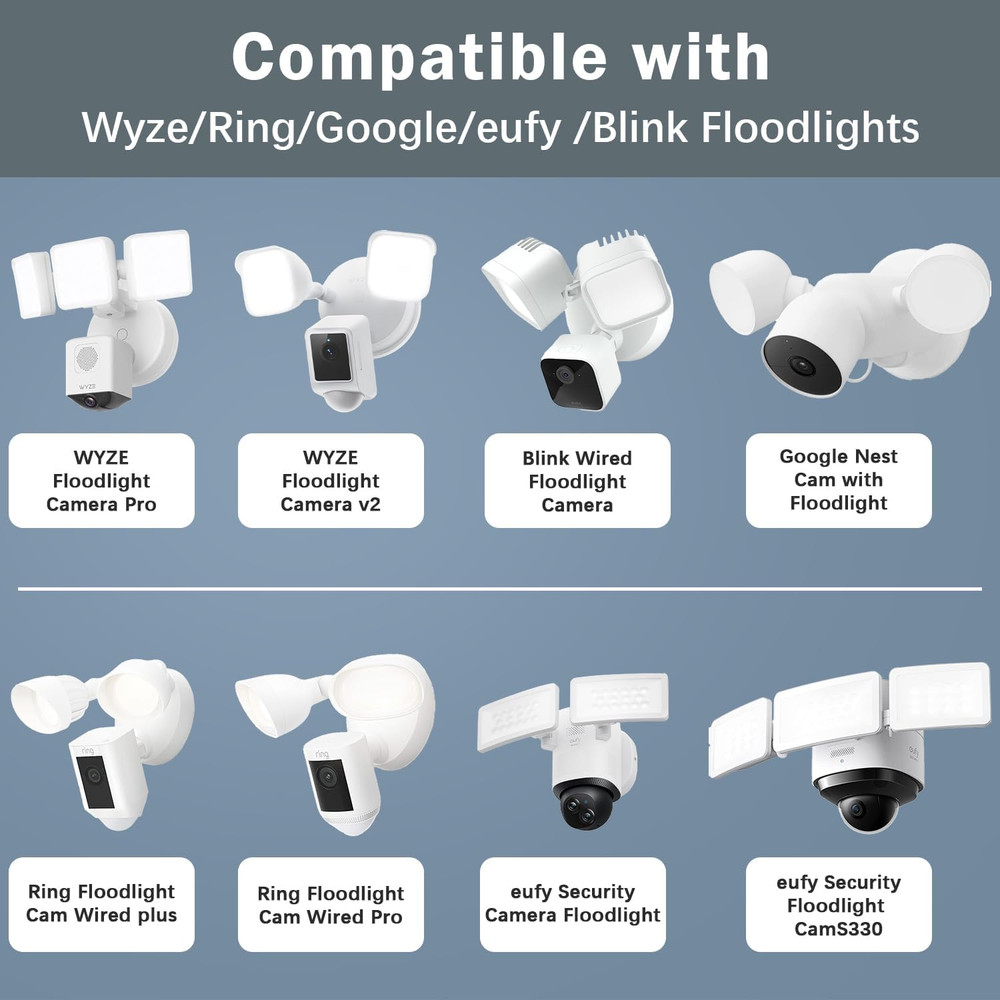 Plug-In Mount for Floodlight Cams Compatible with Floodlight Cam Wired Plus/Pro,