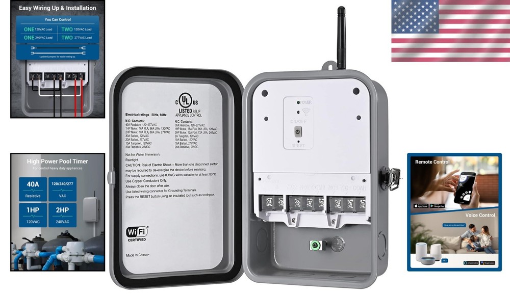 WiFi Water Heater Timer, Smart Phone Control, Listed