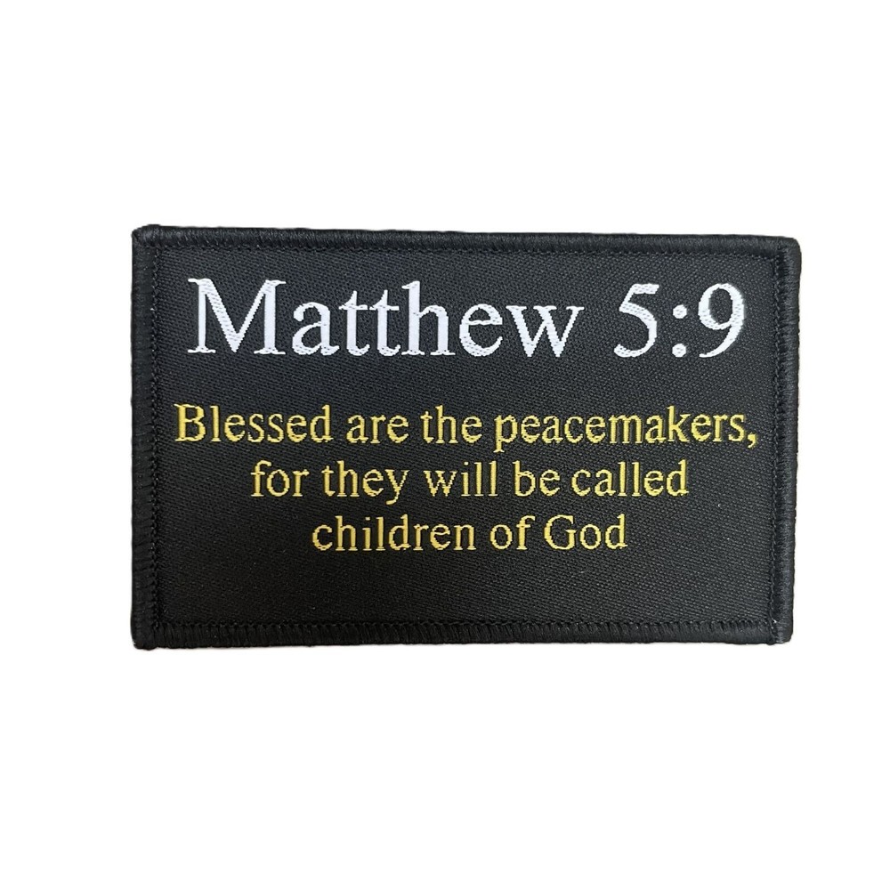 Matthew 5:9 Blessed Are the Peace Makers Religious Morale Hook and Loop Patch