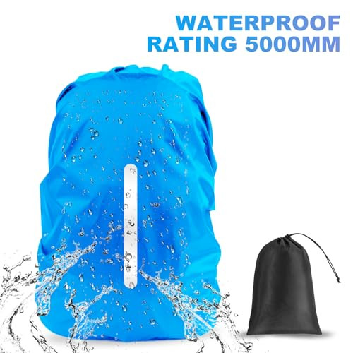 2pcs Waterproof Rain Cover for Backpack, Reflective Rainproof Protector for