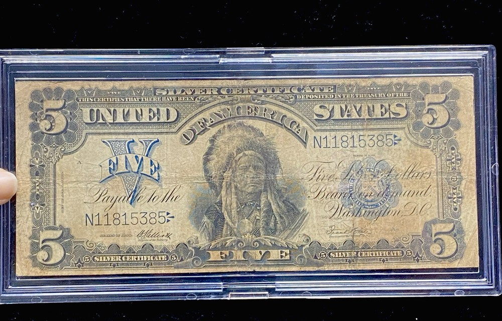 1899 $5 Indian Chief Silver Certificate Large Size Note