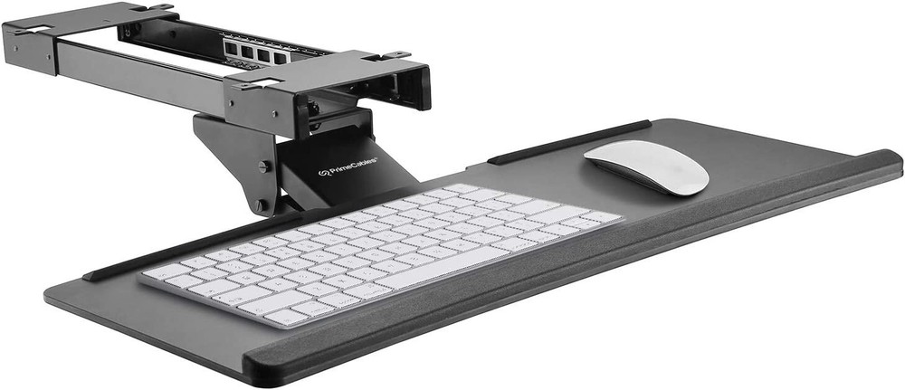 Adjustable Computer Keyboard Platform Tray - 26.4" Under Table Desk Mount
