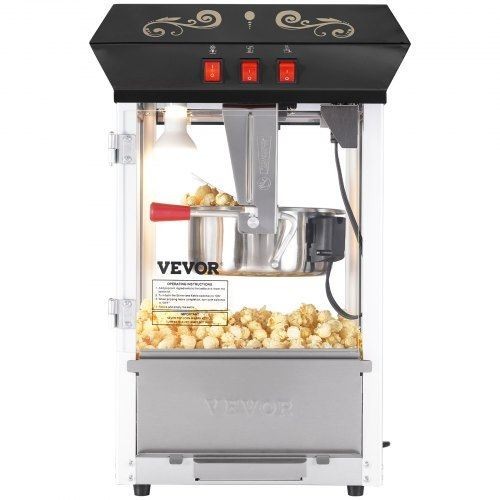 Popcorn Maker 850W Popcorn Popper Machine 8 Oz Kettle Makes 48 Cups per Batch