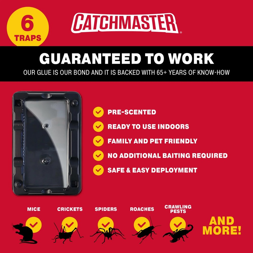 Catchmaster Mouse & Insect Solid Glue Traps 6 Count