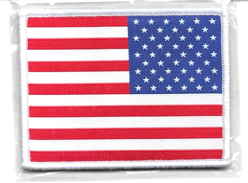 Baerskin Tactical Supply Co American Flag Hook and Loop Patch Reverse Red