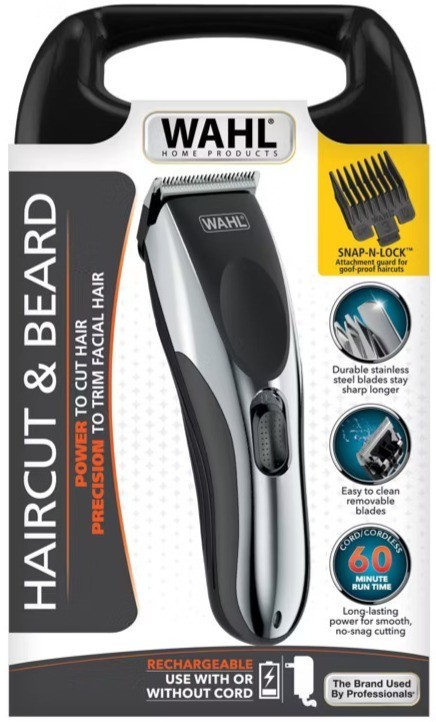 Wahl Cordless Haircut & Beard Kit — Model 9649 (22-Piece, Black Guards) — New