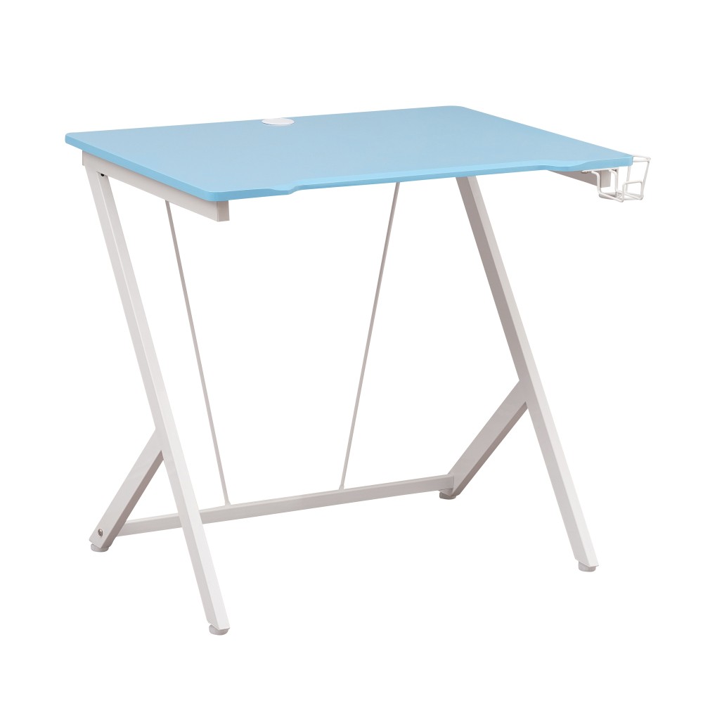 Blue Laminate Computer Desk - Scratch-Resistant - Adjustable Accessory Mounts