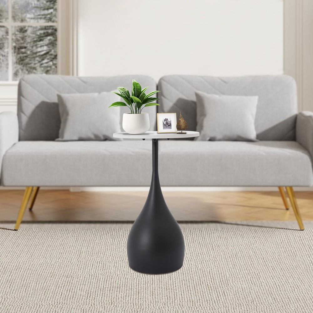 Modern Sofa Side Table, Round Accent Table, Round End Table for Small Spaces
