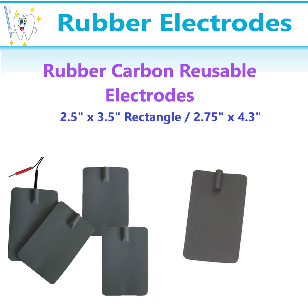 CHATTANOOGA, ELECTRODE RUBBER CARBON RE-USABLE, BLACK 2.75" x 4.3" Rectangle