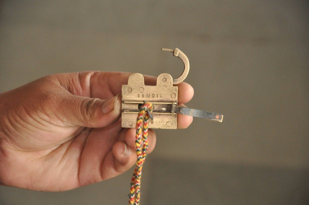 Vintage Brass Unique Shape Tricky/Puzzle Handcrafted Padlock