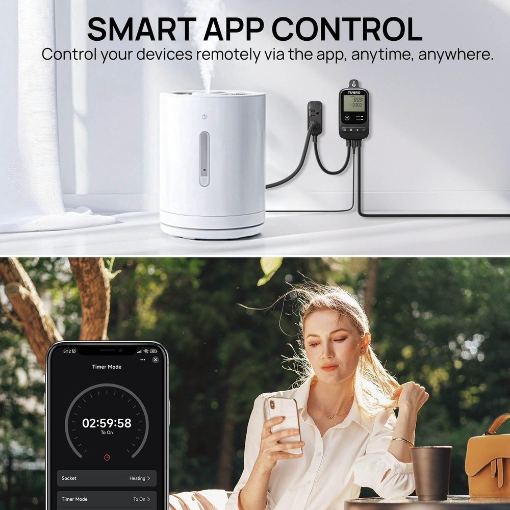 TURBRO Smart Temperature Controller Heating Cooling, WiFi-Enabled Thermostat ...