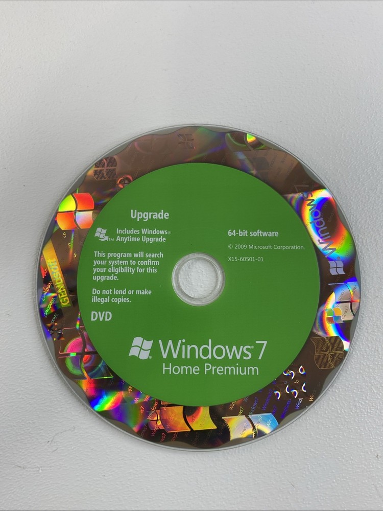 Microsoft Windows 7 Home Premium Upgrade 32 Bit and 64 Bit DVDs