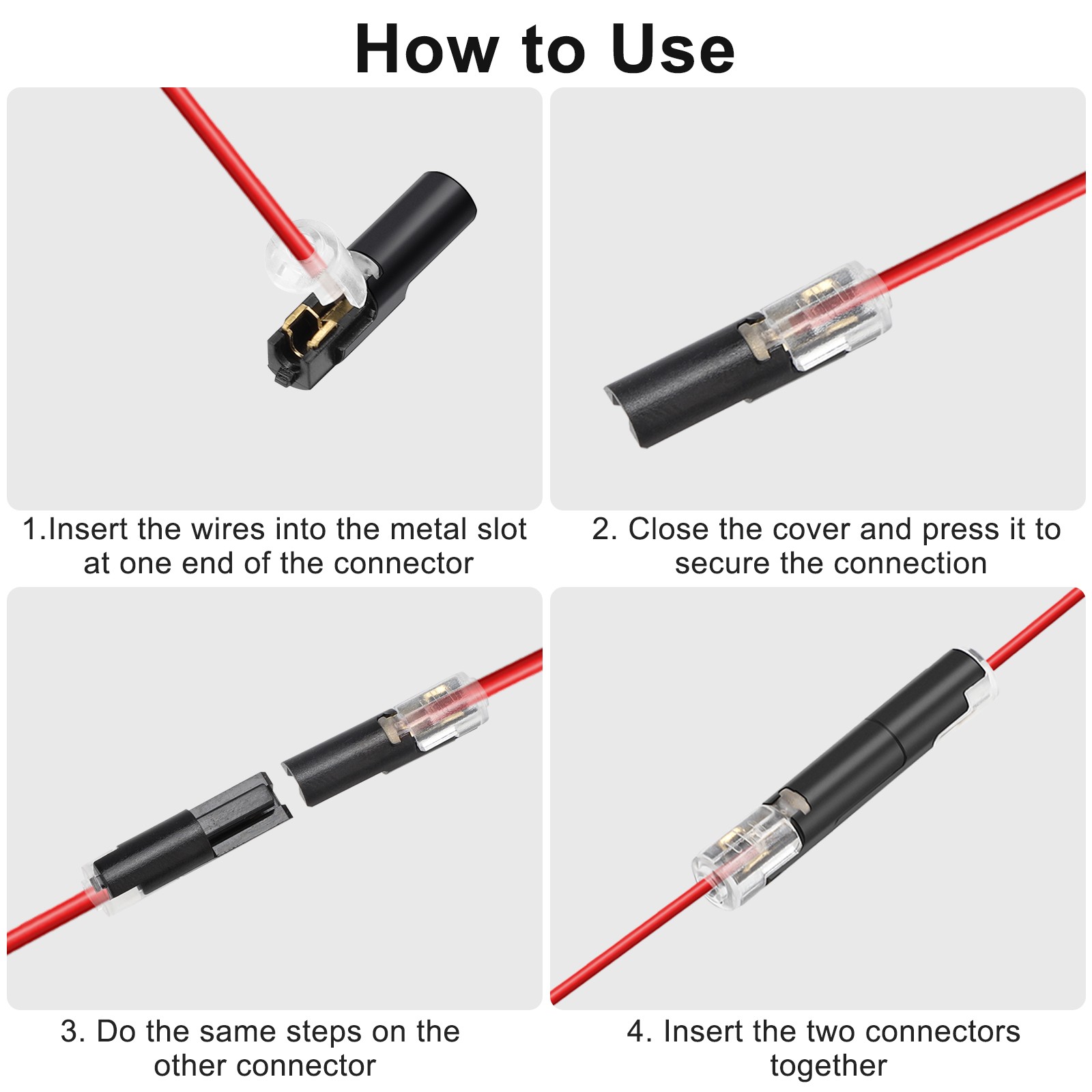 100PCS 1-Pin Crimp Pluggable Splice Terminal Wire Connectors Kit for AWG 20-22