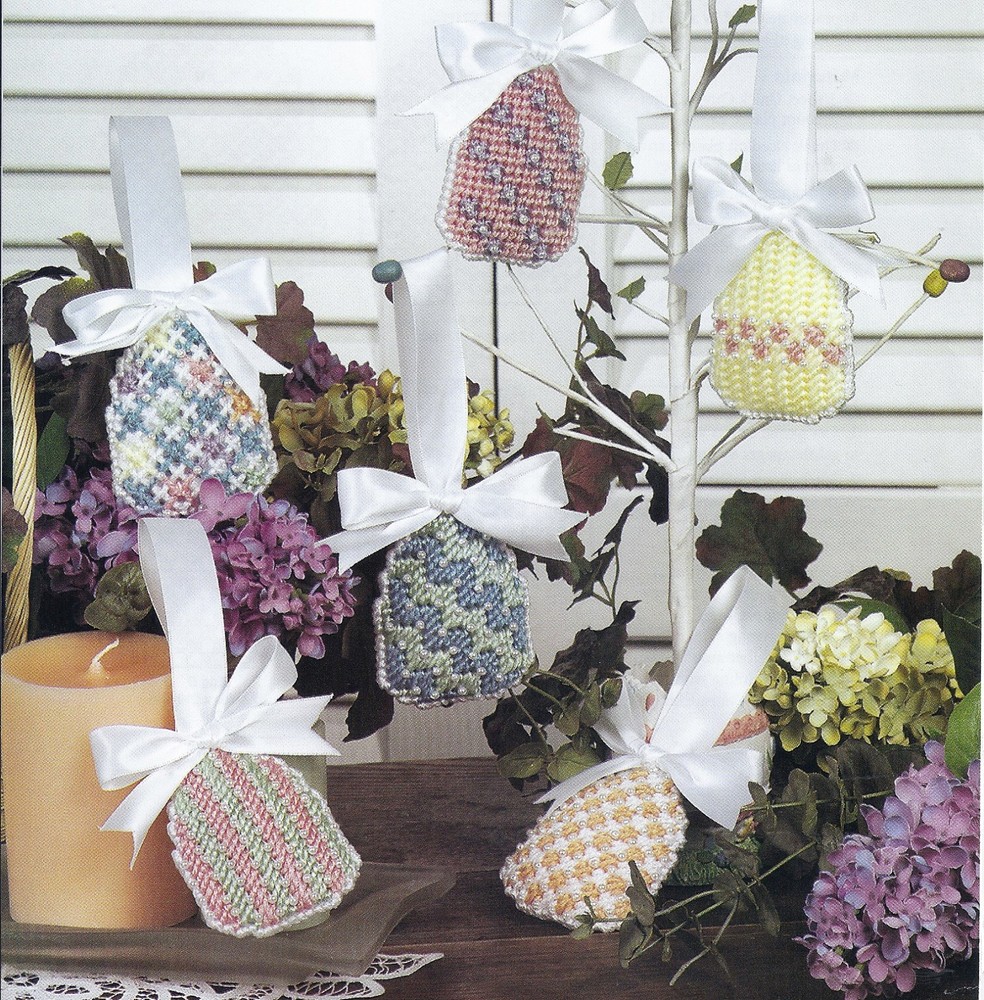 **EASTER EGG PEARL ORNMENTS - PATTERN ONLY**PLASTIC CANVAS PATTERN**