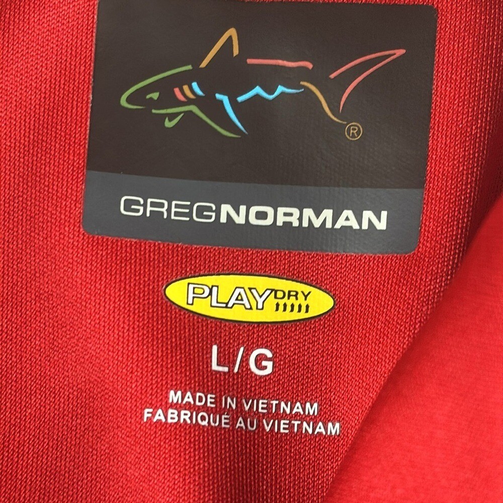 Greg Norman Men’s Large Red Pullover – Activewear, Golf, Quarter-Zip
