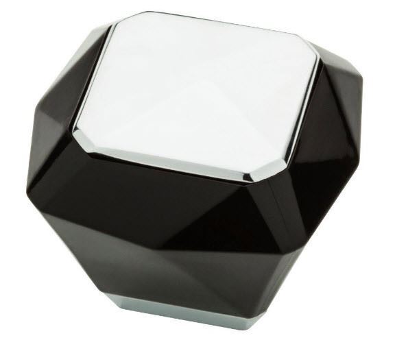 1-3/8" Kaley Knob Black And Chrome