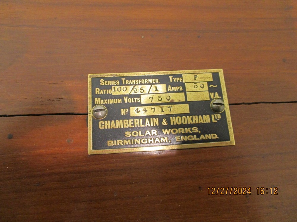TRIPLE RANGE SERIES TRANSFORMER by CHAMBERLAIN & HOOKHAM made in ENGLAND- SUPERB